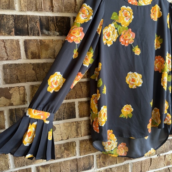 LOFT Blue Boxy Blouse with Cuffed 3/4 Sleeves - Picture 6 of 9